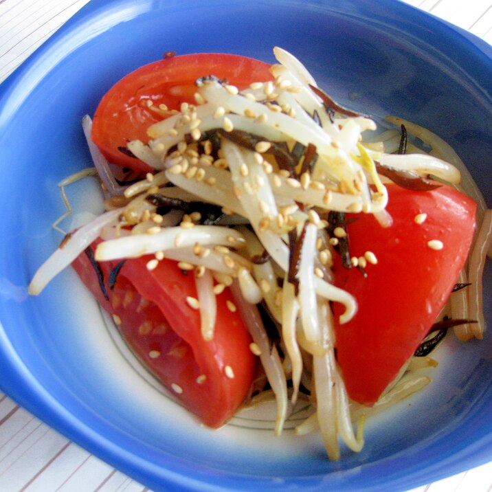 簡単美味い☆ひじきとトマトともやしのサッパリサラダ